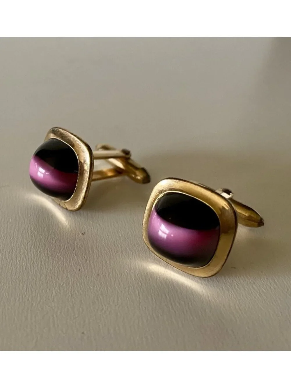 Vintage Correct Quality Mid Century Moonglow Cufflinks